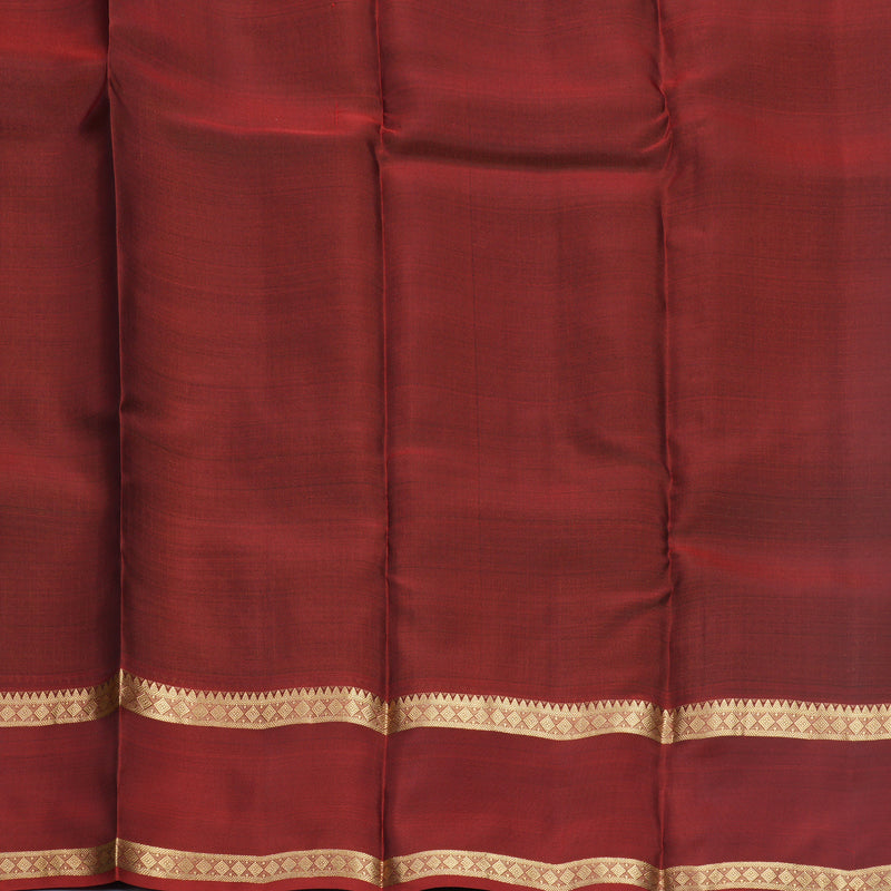 Hayagrivas Handloom Parrot Green Kanjivaram Silk Saree with Maroon Border KBF556G1-21