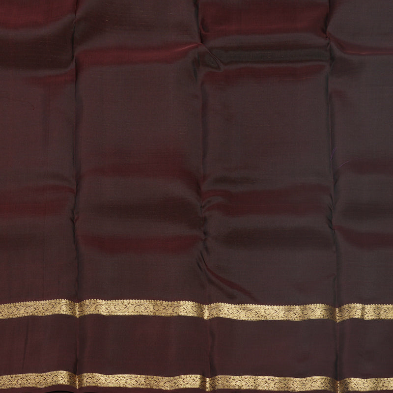 Hayagrivas Handloom Rust Orange Kanjivaram Silk Saree with Brown Border KBF556G1-6