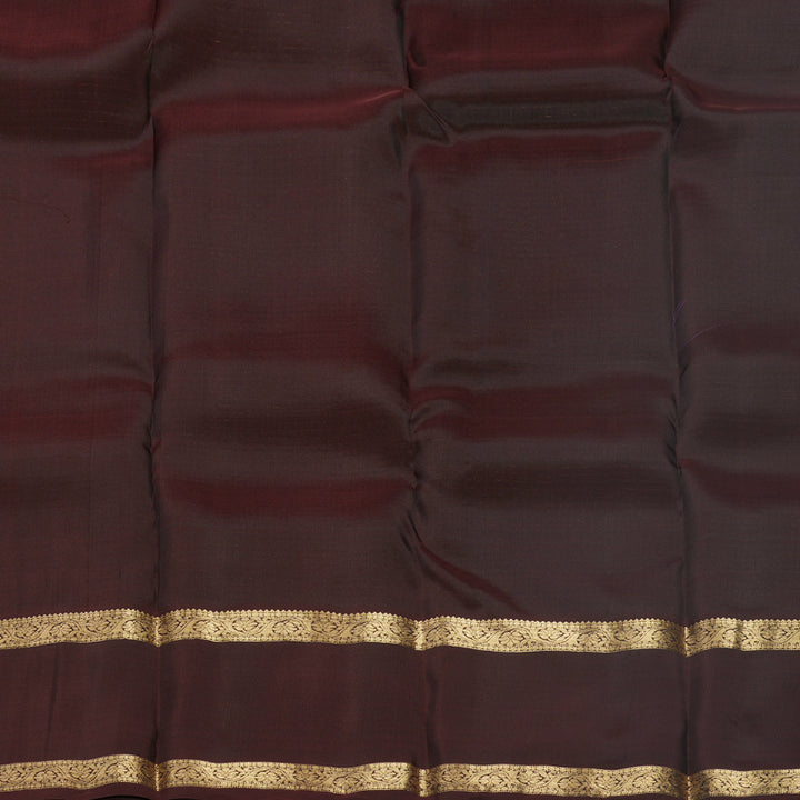 Hayagrivas Handloom Rust Orange Kanjivaram Silk Saree with Brown Border KBF556G1-6