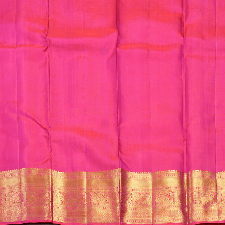 Hayagrivas Handloom Yellow Kanjivaram Silk Saree with Pink Border KBF557G1-1