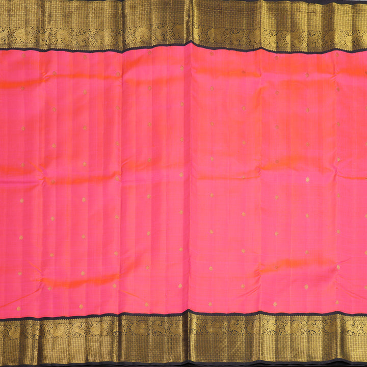 Hayagrivas Handloom Fuchsia Pink Kanjivaram Silk Saree with Deep Nagapazham Border KBF557G2-5