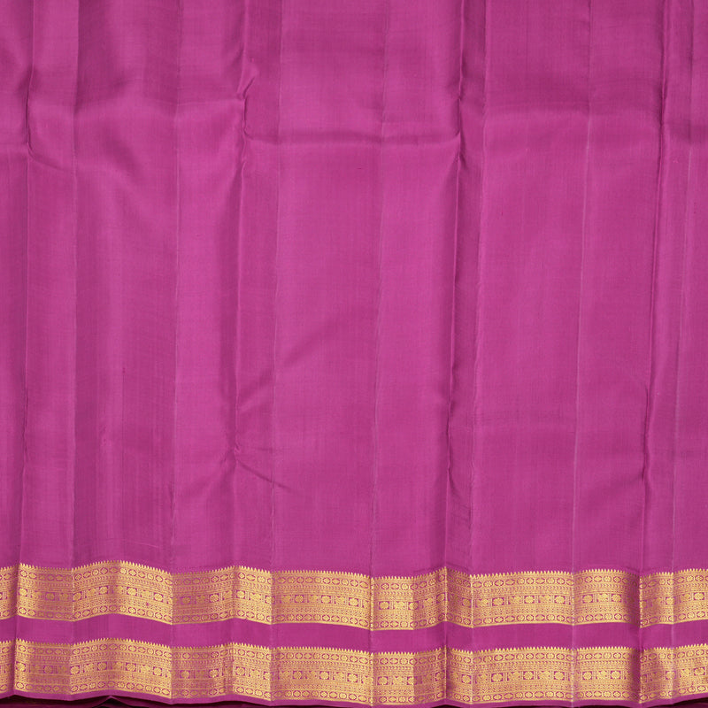 Hayagrivas Handloom Peacock Green Kanjivaram Silk Saree with Magenta Border KBF557G3-1