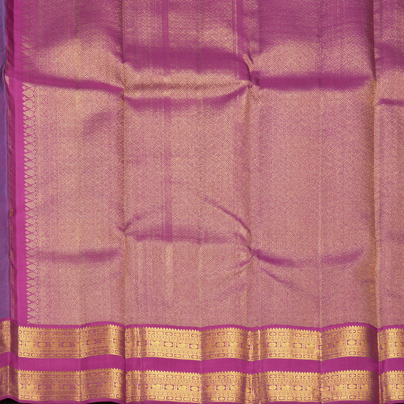 Hayagrivas Handloom Peacock Green Kanjivaram Silk Saree with Magenta Border KBF557G3-1