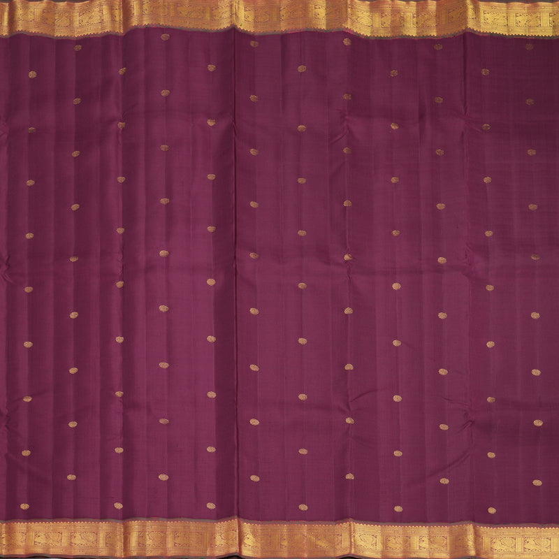 Hayagrivas Handloom Burgundy Kanjivaram Silk Saree with Manthalir Border KBF557G4-1