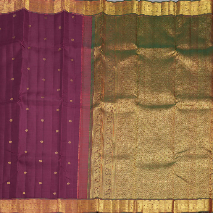 Hayagrivas Handloom Burgundy Kanjivaram Silk Saree with Manthalir Border KBF557G4-1