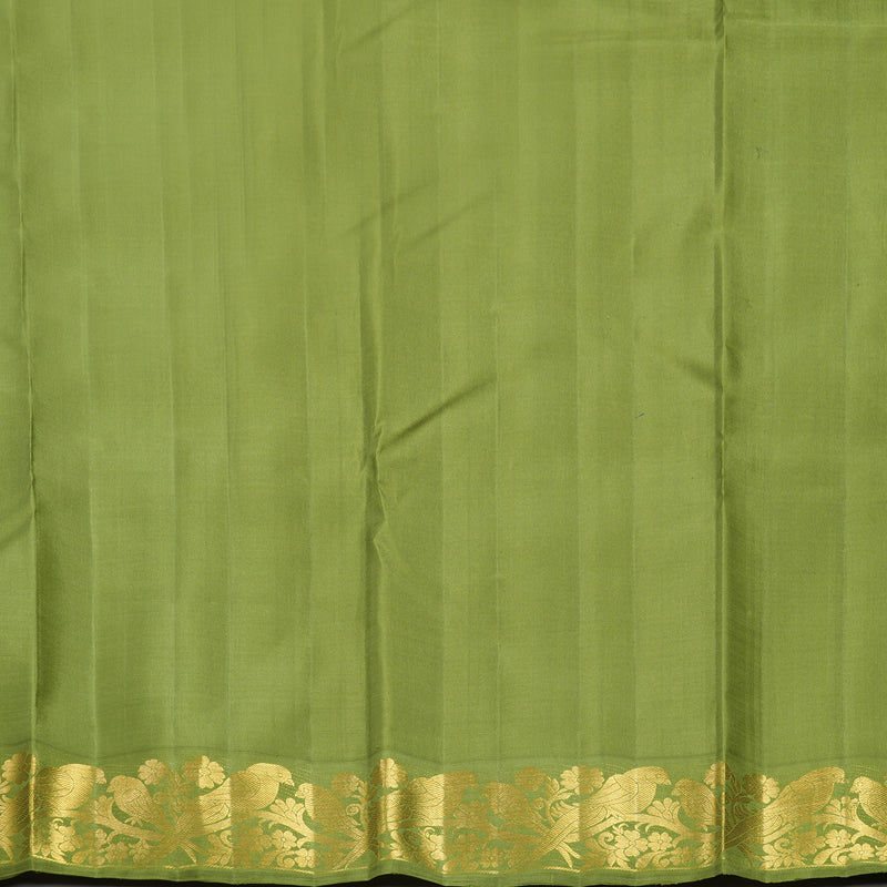 Hayagrivas Handloom Onion Pink Kanjivaram Silk Saree with Olive Green Border KBF557G4-2