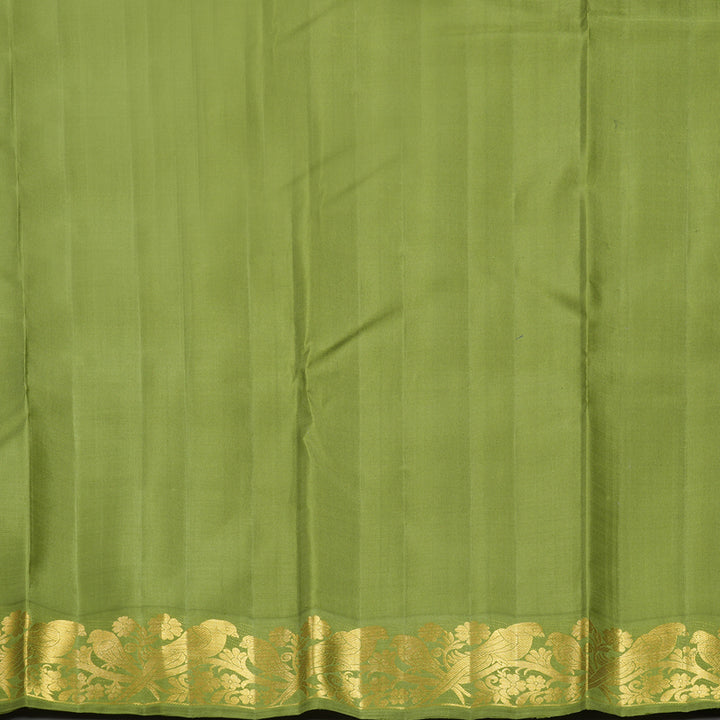 Hayagrivas Handloom Onion Pink Kanjivaram Silk Saree with Olive Green Border KBF557G4-2
