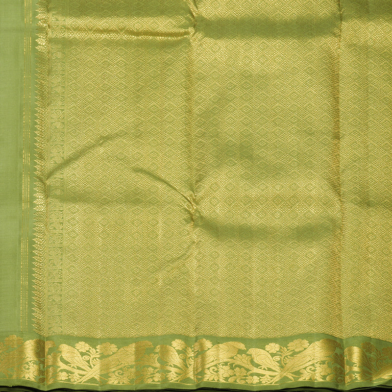 Hayagrivas Handloom Onion Pink Kanjivaram Silk Saree with Olive Green Border KBF557G4-2