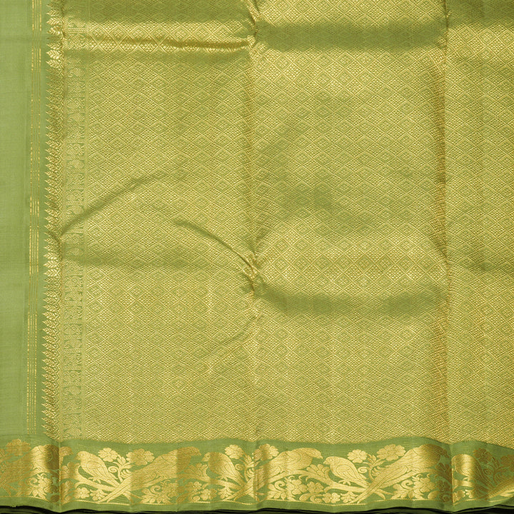 Hayagrivas Handloom Onion Pink Kanjivaram Silk Saree with Olive Green Border KBF557G4-2