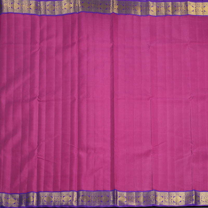 Hayagrivas Handloom Magenta-Pink Kanjivaram Silk Saree with Purple Border KBF557G5-1