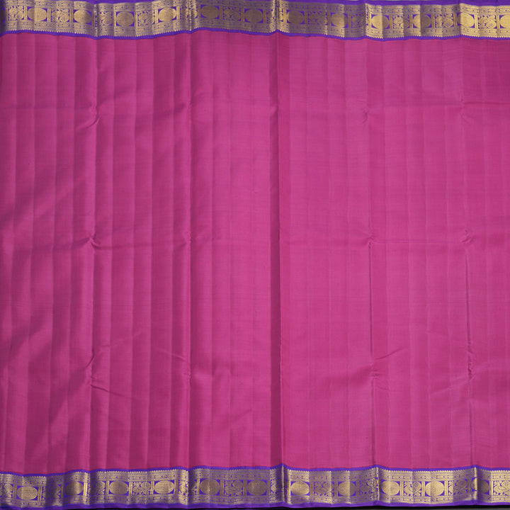 Hayagrivas Handloom Magenta-Pink Kanjivaram Silk Saree with Purple Border KBF557G5-1