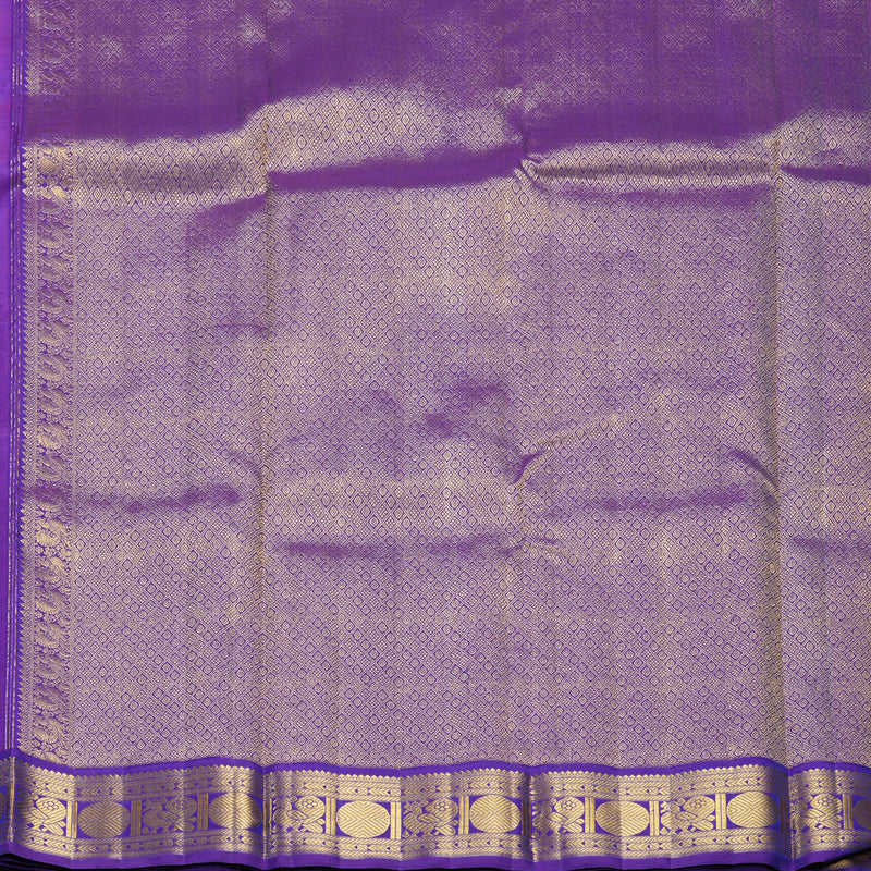 Hayagrivas Handloom Magenta-Pink Kanjivaram Silk Saree with Purple Border KBF557G5-1