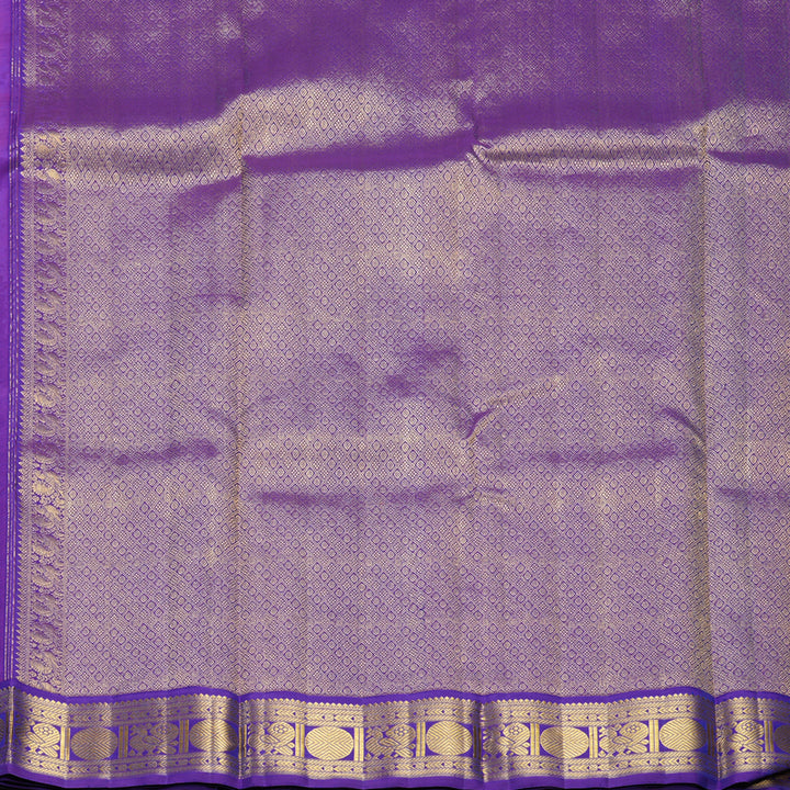 Hayagrivas Handloom Magenta-Pink Kanjivaram Silk Saree with Purple Border KBF557G5-1