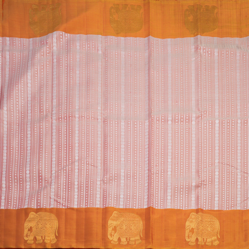 Hayagrivas Handloom Peach Orange Kanjivaram Silk Saree KBF557G6-1