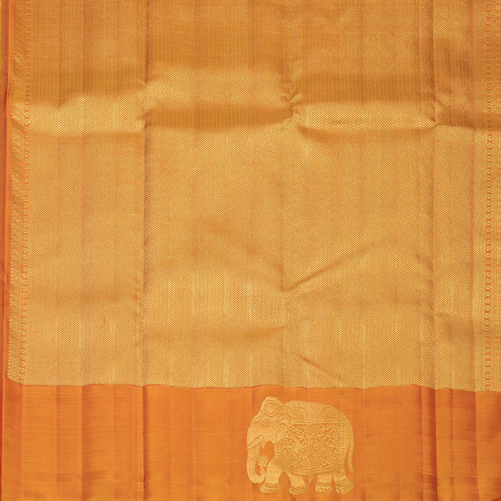 Hayagrivas Handloom Peach Orange Kanjivaram Silk Saree KBF557G6-1