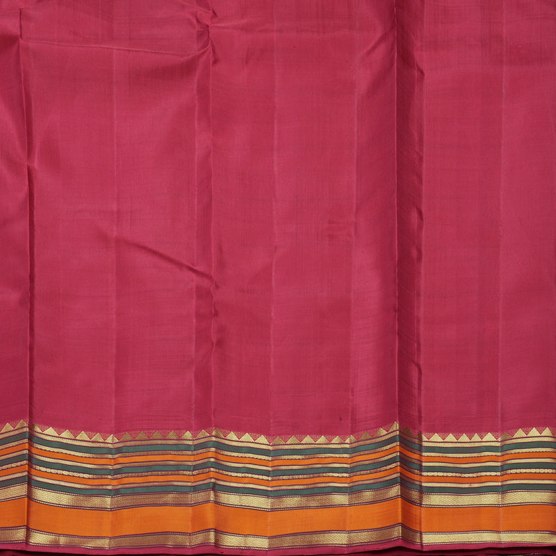 Hayagrivas Handloom Turmeric Yellow Kanjivaram Silk Saree with Maroon Border KBF558G10-1