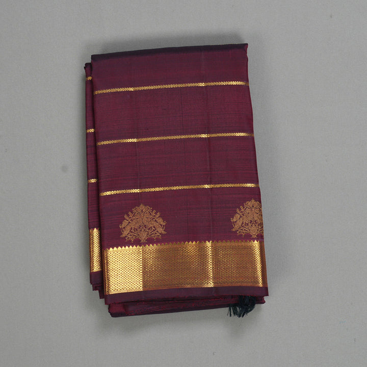 Hayagrivas Handloom Wine Maroon Kanjivaram Silk Saree KBF558G11-1