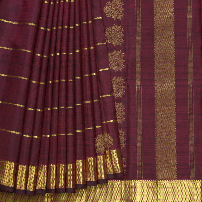 Hayagrivas Handloom Wine Maroon Kanjivaram Silk Saree KBF558G11-1