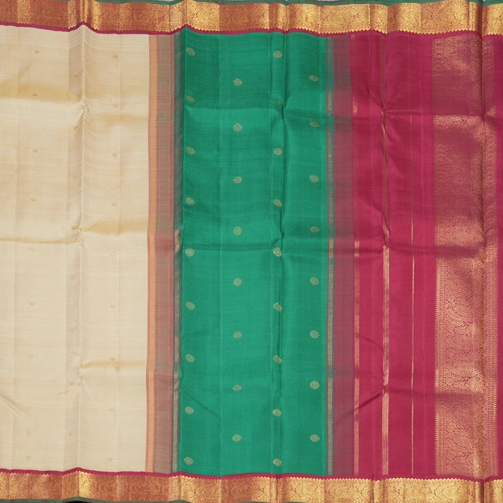 Hayagrivas Handloom Sandal Kanjivaram Silk Saree with Maroon Border KBF558G12-1