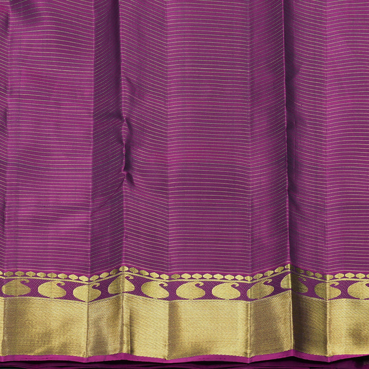 Hayagrivas Handloom Purplish-Blue Kanjivaram Silk Saree with Purple Border KBF558G14-1
