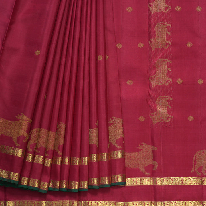Hayagrivas Handloom Maroon Kanjivaram Silk Saree KBF558G3-1