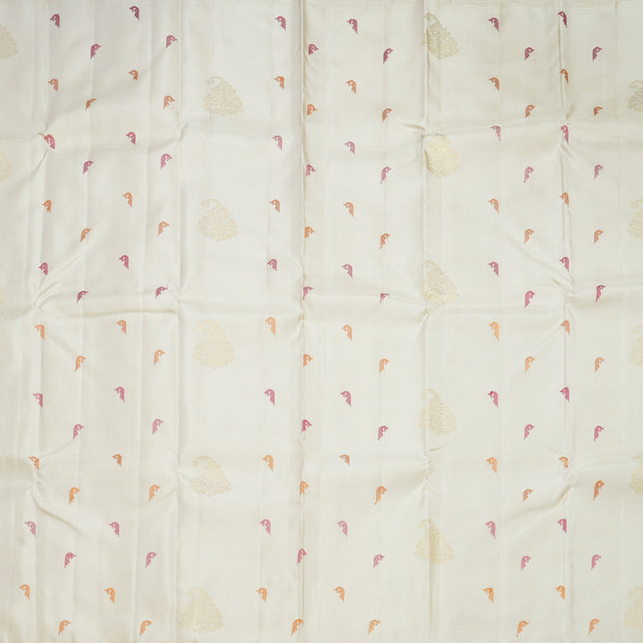 Hayagrivas Handloom Half-White Kanjivaram Silk Saree KBF558G4-1