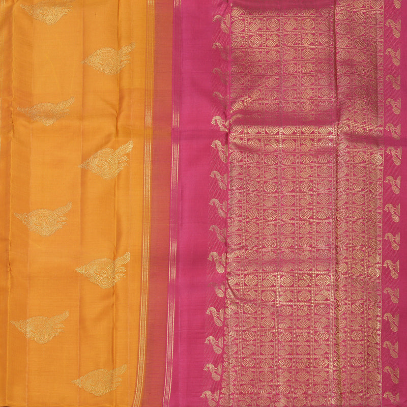 Hayagrivas Handloom Half-White Kanjivaram Silk Saree KBF558G4-1