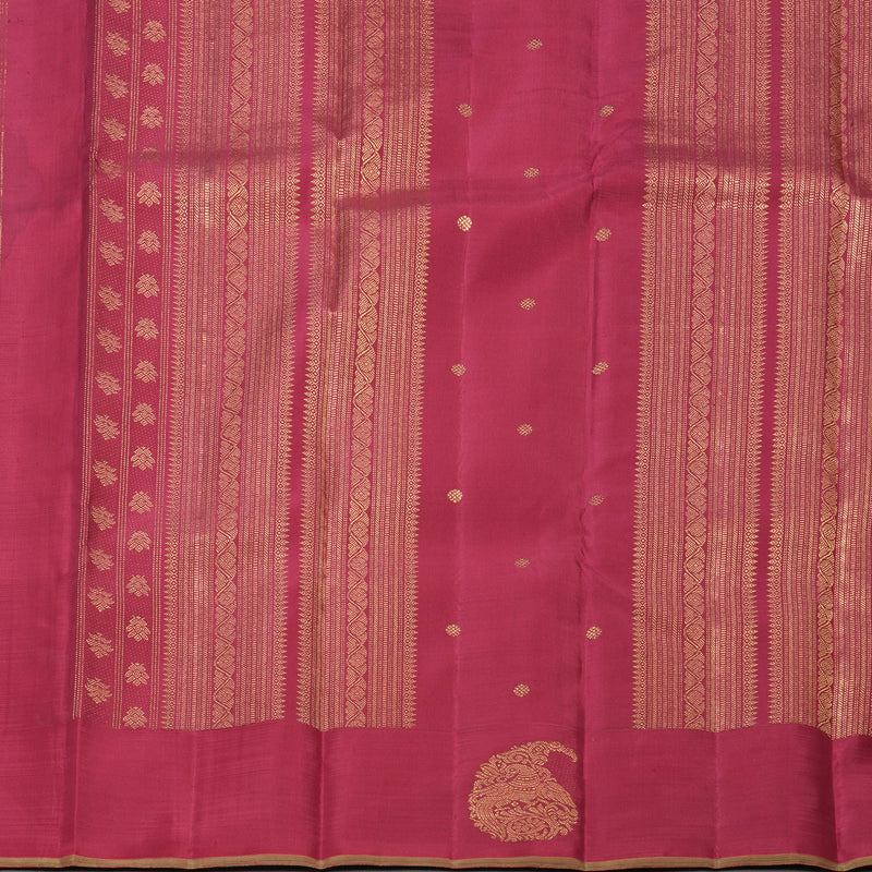 Hayagrivas Handloom White with Black Stripes Kanjivaram Silk Saree KBF558G5-1