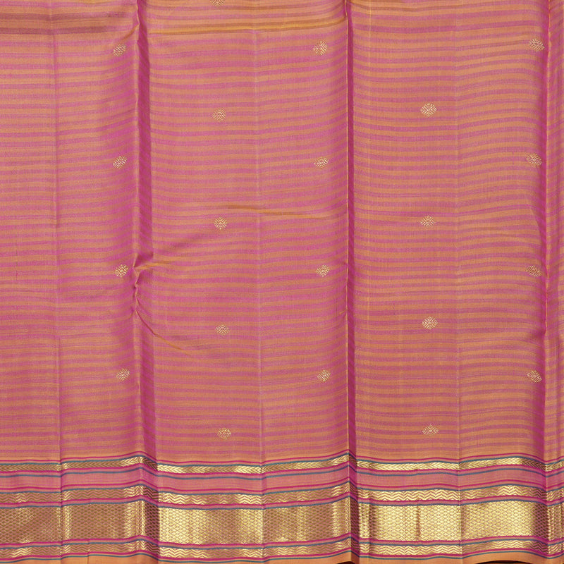 Hayagrivas Handloom Purple Kanjivaram Silk Saree with Golden Orange Border KBF558G7-1