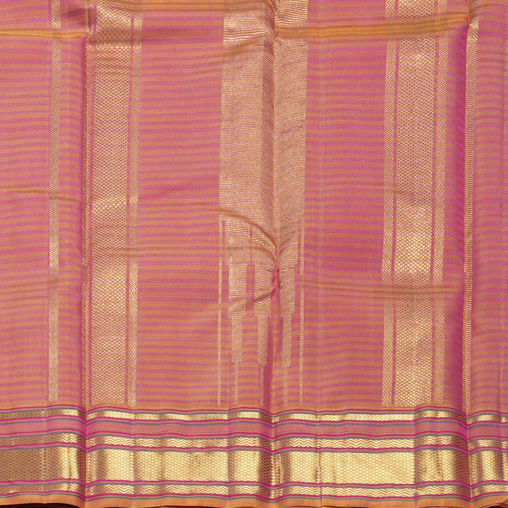 Hayagrivas Handloom Purple Kanjivaram Silk Saree with Golden Orange Border KBF558G7-1