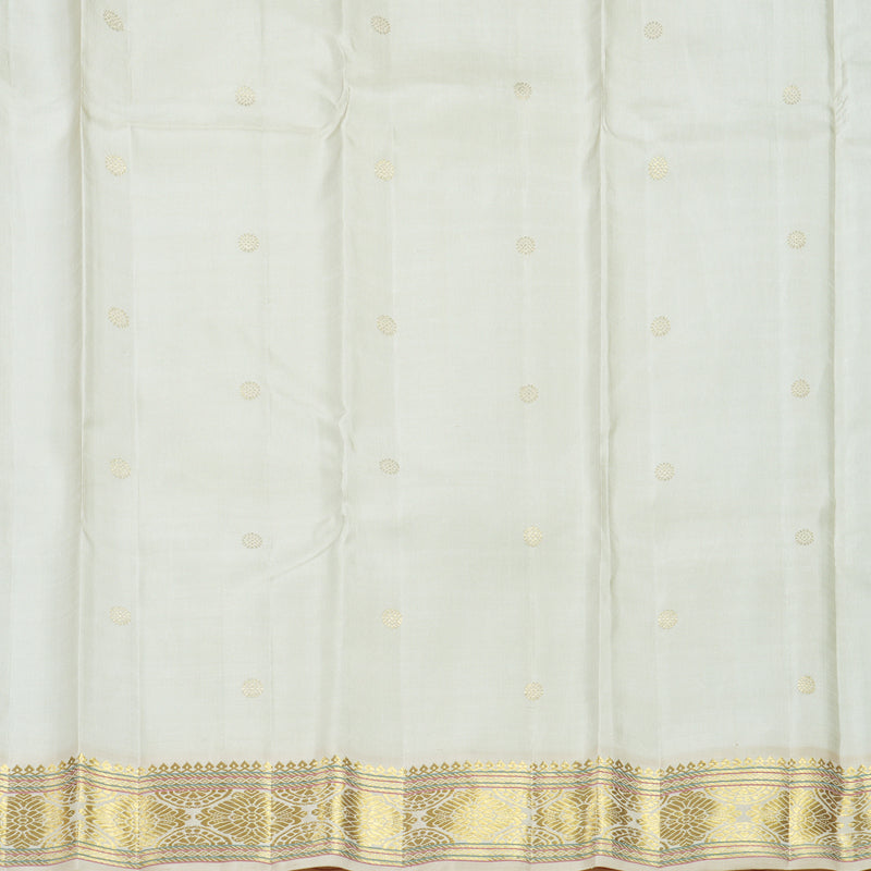 Hayagrivas Handloom Ice Blue Kanjivaram Silk Saree with Half-White Border KBF558G8-1