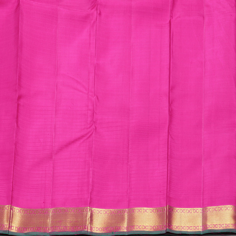 Hayagrivas Handloom Baby Pink Kanjivaram Silk Saree with Magenta Border KBF558G9-1
