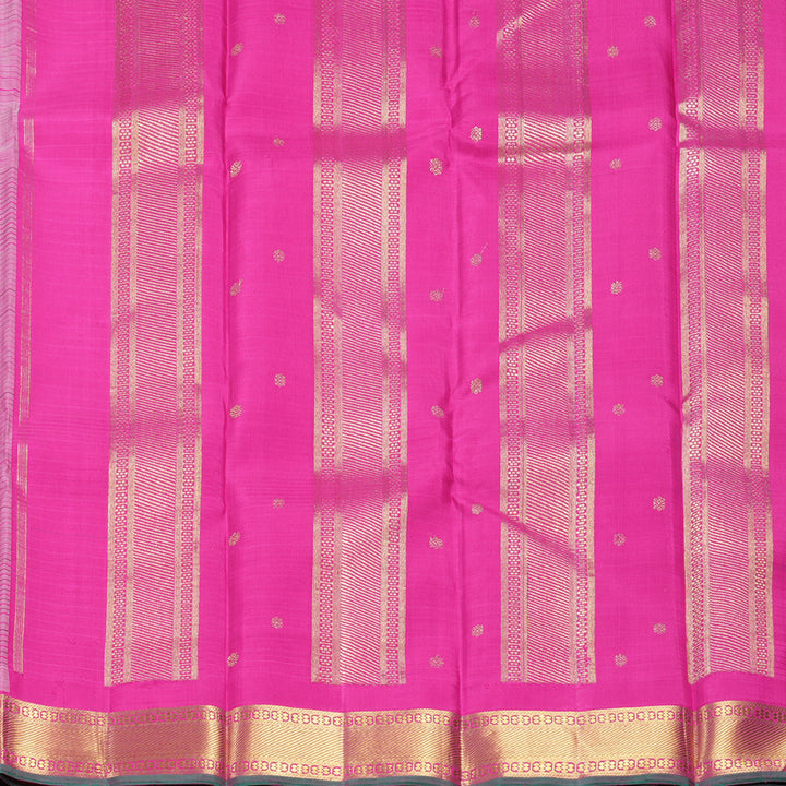 Hayagrivas Handloom Baby Pink Kanjivaram Silk Saree with Magenta Border KBF558G9-1