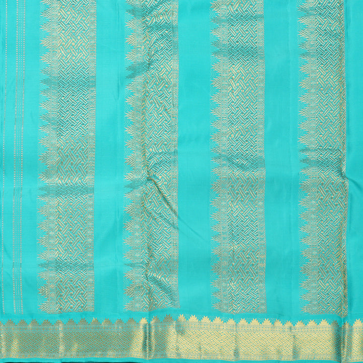 Hayagrivas Handloom Tomato Pink Ten Yards Silk Saree KBF559G1-2
