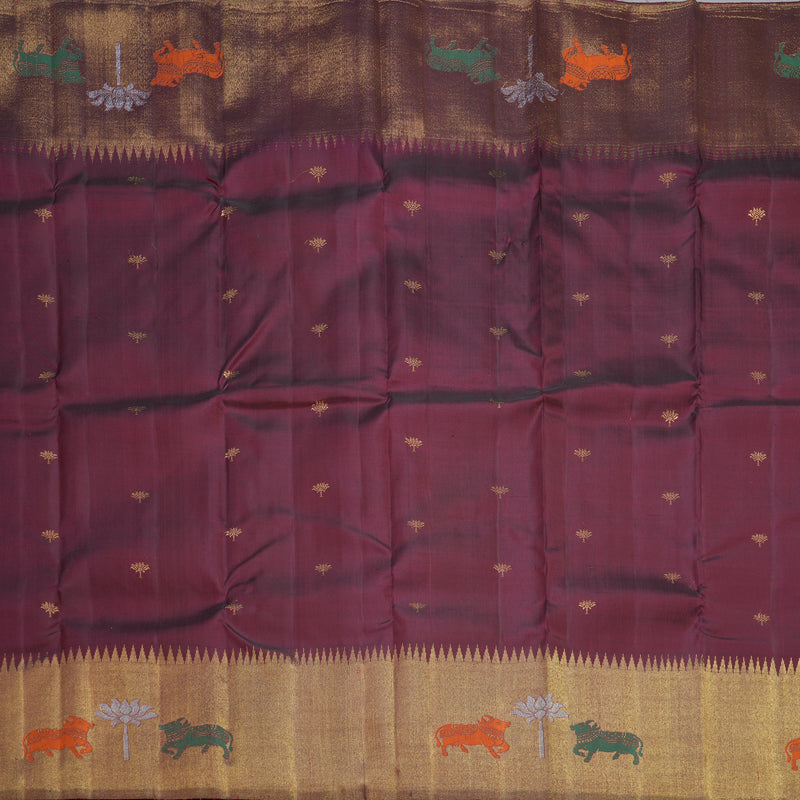 Hayagrivas Handloom Wine Maroon Kanjivaram Silk Saree KBF560G1-1