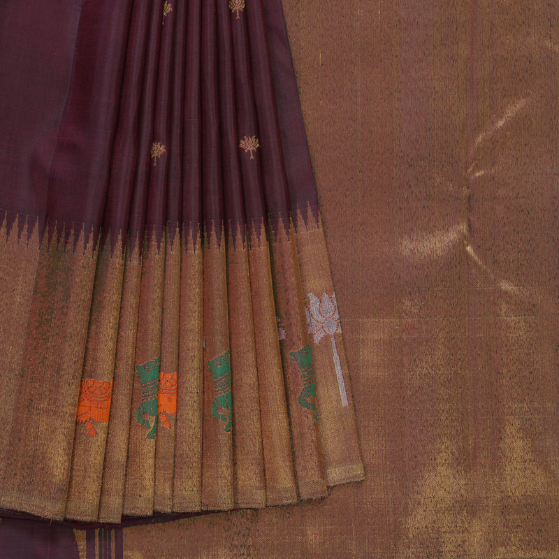 Hayagrivas Handloom Wine Maroon Kanjivaram Silk Saree KBF560G1-1