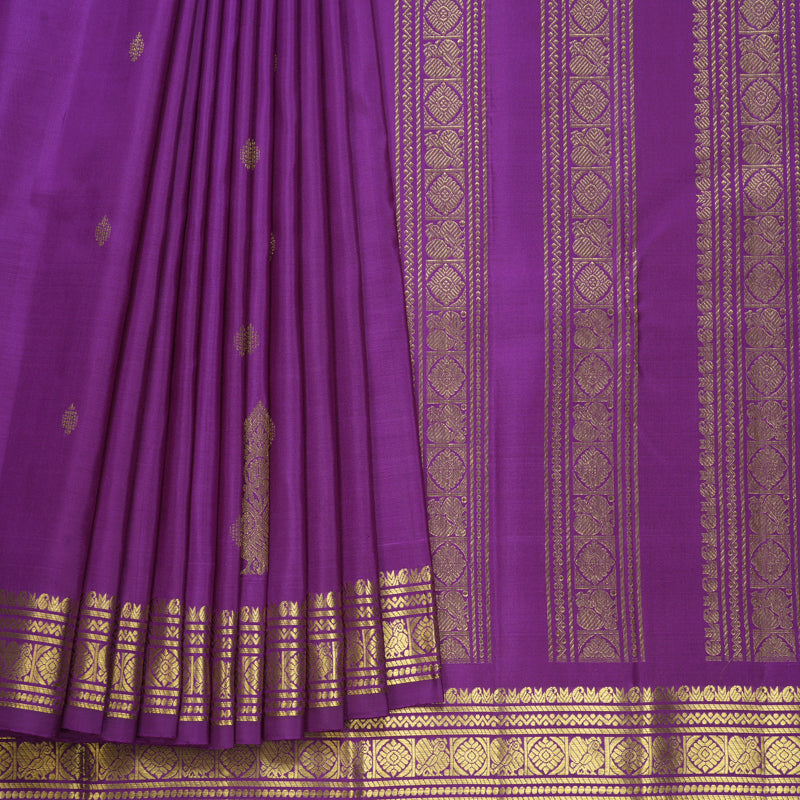 Hayagrivas Handloom Vadamalli Purple Kanjivaram Silk Saree KBF563G1-3