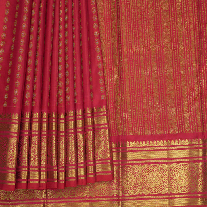 Hayagrivas Handloom Reddish-Pink Kanjivaram Silk Saree KBF563G2-2
