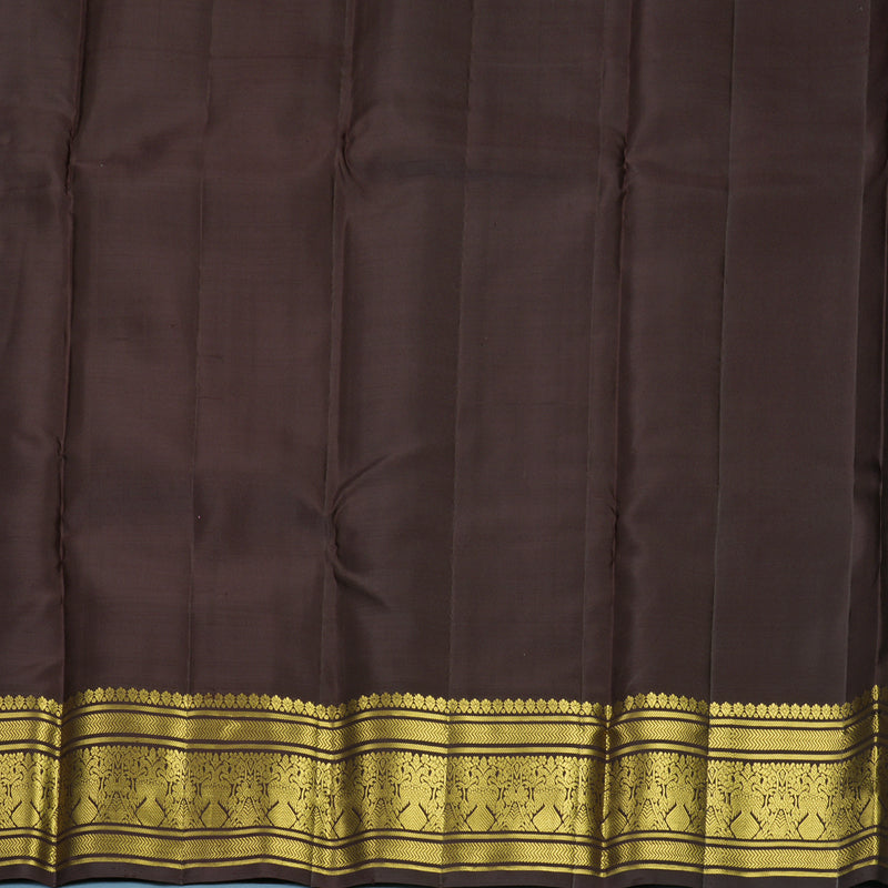 Hayagrivas Handloom Dark Brown Kanjivaram Silk Saree KBF563G2-3