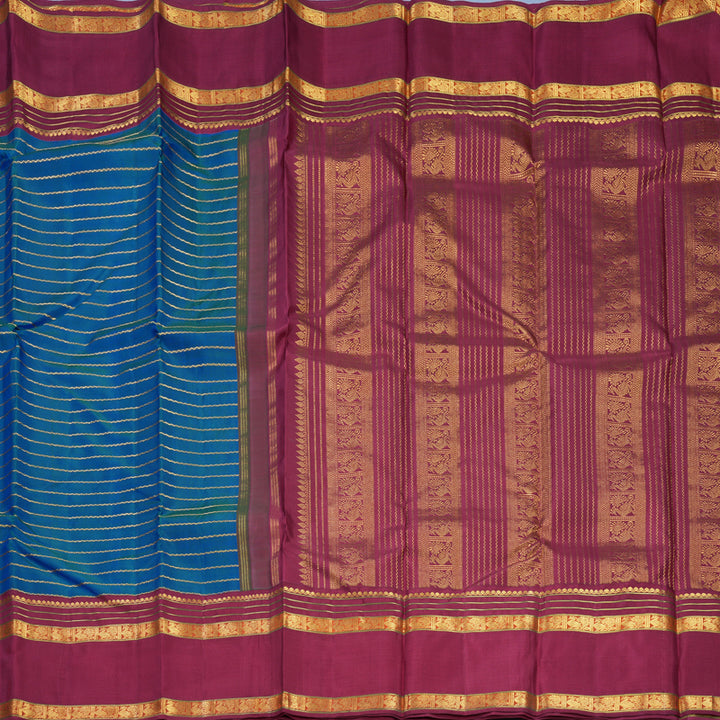 Hayagrivas Handloom Mayilkazhuthu Kanjivaram Silk Saree with Maroon Border KBF564G2-1