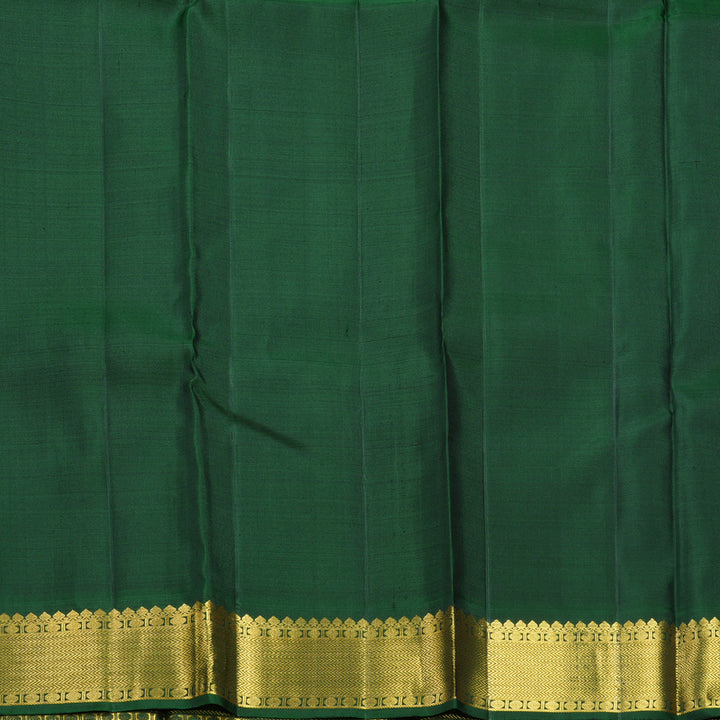 Hayagrivas Handloom Rust Brown Kanjivaram Silk Saree with Bottle Green Border KBF564G3-1