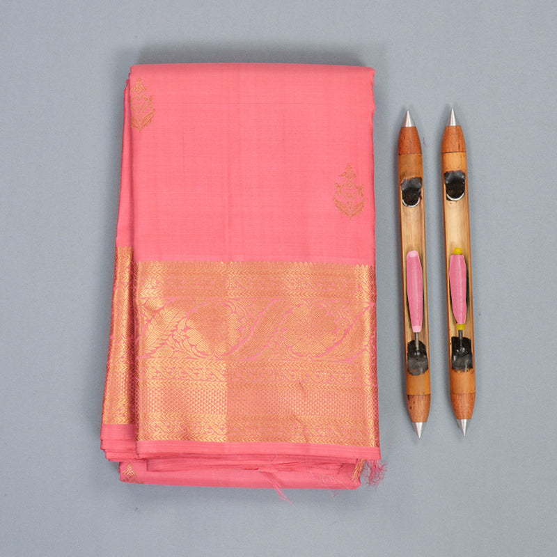 Hayagrivas Handloom Rose Pink Kanjivaram Silk Saree KBF565G11-1