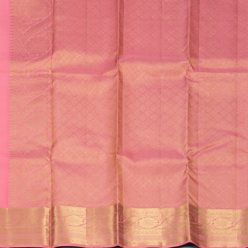 Hayagrivas Handloom Rose Pink Kanjivaram Silk Saree KBF565G11-1