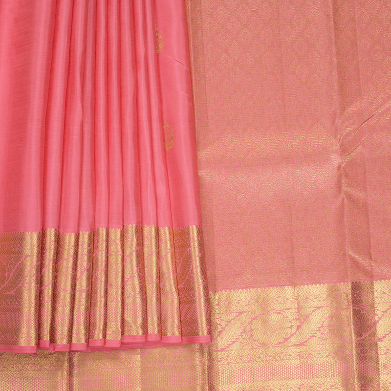 Hayagrivas Handloom Rose Pink Kanjivaram Silk Saree KBF565G11-1