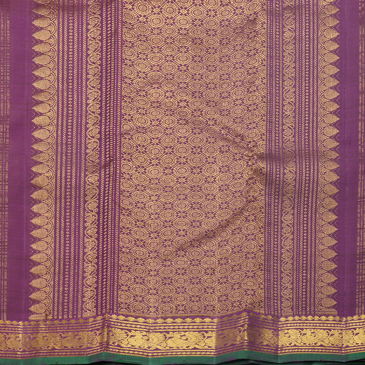 Hayagrivas Handloom Lavender-Pink Kanjivaram Silk Saree with Dark Purple Border KBF565G9-7