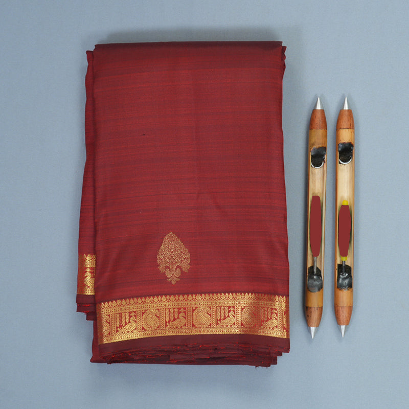 Hayagrivas Handloom Maroon Kanjivaram Silk Saree KBF565G9-9