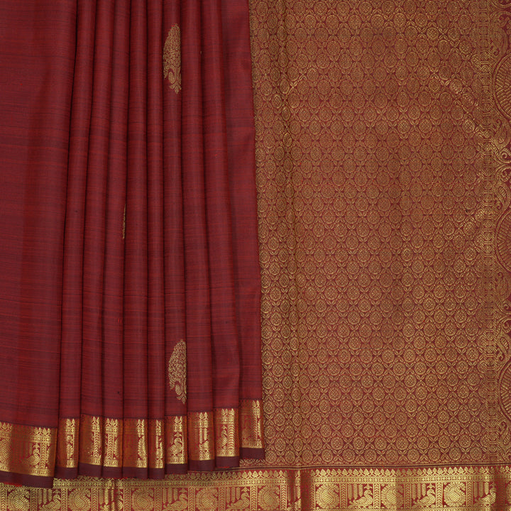 Hayagrivas Handloom Maroon Kanjivaram Silk Saree KBF565G9-9