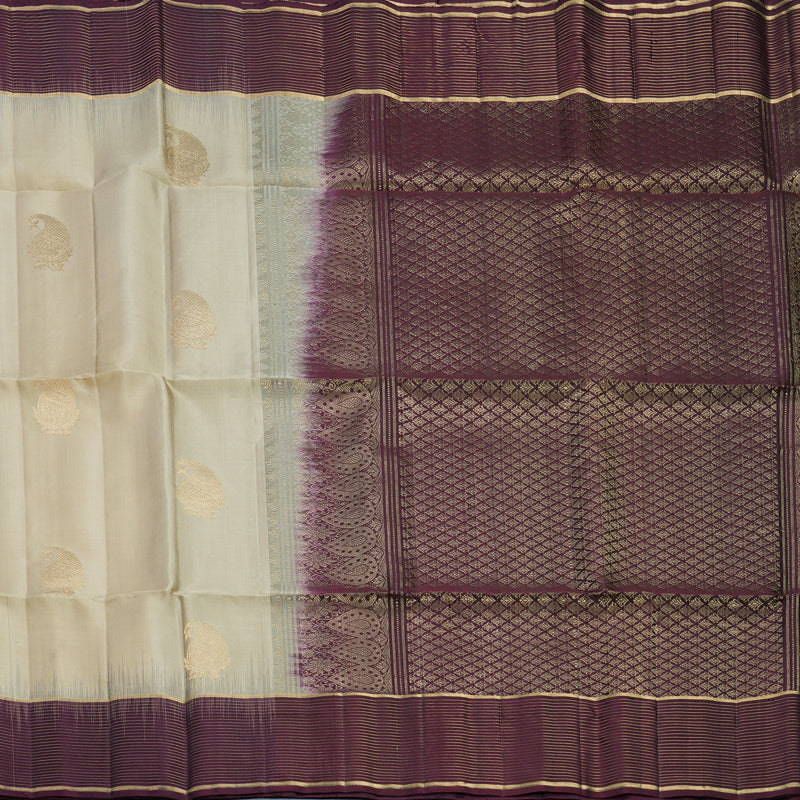 Hayagrivas Beige Handloom Soft Silk Saree KBF566G3-2