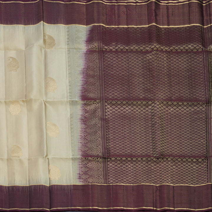 Hayagrivas Beige Handloom Soft Silk Saree KBF566G3-2