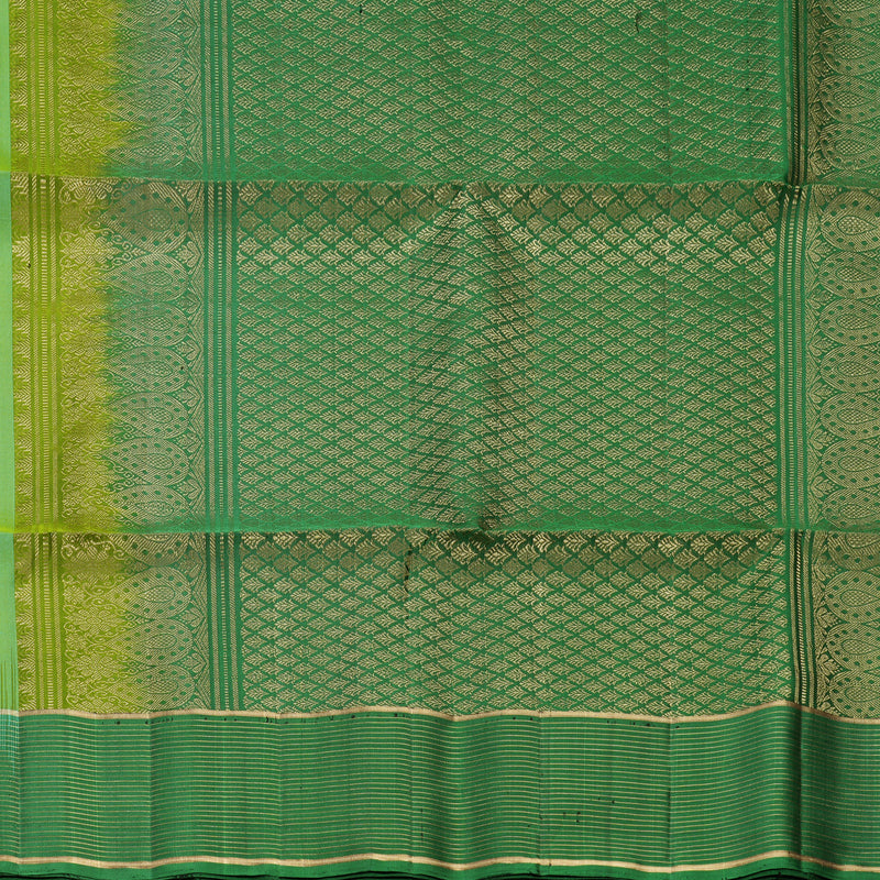Hayagrivas Yellowish-Green Handloom Soft Silk Saree KBF566G3-5